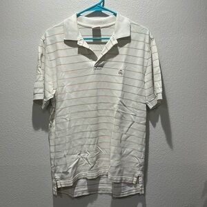 Brooks Brothers White Striped Polo - Mens S - cotton